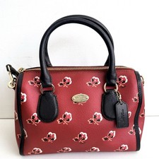 NWT Coach Mini Bennett Satchel Purse Bag Bramble Rose Coated Canvas 36203 picture