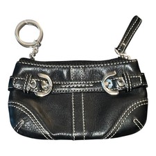 🖤 AUTHENTIC VINTAGE COACH “SOHO” Y2K BUCKLE KEY POUCH 🖤 picture