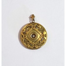 Antique Victorian locket pendant GF no chain signed W&S.B. (star) 1895-1910 Read picture