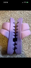 Reebok Women’s Purple Slide Sandals Cushioned Double Straps Logo Nylon Sz 6 picture