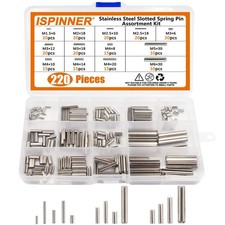 ISPINNER 220Pcs Roll Pin Set, Stainless Steel Slotted Spring Pin Assortment  picture