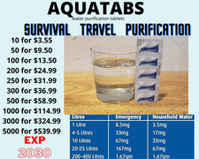 Clean Water Purification Tablets Camping-Aquatabs Survival BEST EXP DATE 2030 picture