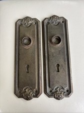 Antique Metal Door Back Plate with Keyhole Set Of 2 picture