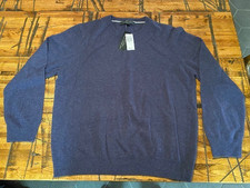 NWT Bloomingdale's The Mens Store 100% Cashmere Sweater Size XL Blue Slate NEW picture