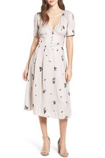 Chelsea28 Women's 159363 Textured Fit & Flare Short Sleeve Midi Dress Sz. Medium picture