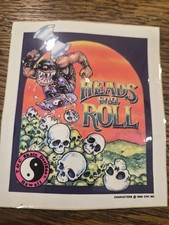 Vintage T&C Skate Surf Design Sticker Rare 1989 Heads Will Roll Skateboard T & C picture