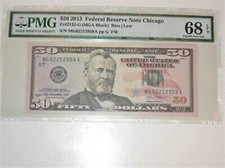 FR 2132-G 2013 $50 Federal Reserve Note PMG 68 EPQ SUPERB GEM UNC 2 OF 5 picture