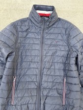 Tommy Hilfiger Mens Navy Puffer Jacket Full Zip Nylon Shell Logo Size S picture