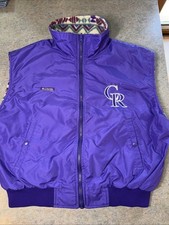 Vintage Colombia Colorado Rockies Reversible Vest Tribal Fleece Women’s Sz XL picture