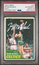 Graded 1981 Topps Kevin McHale #75 Autographed Rookie Card PSA/DNA Auto 10 picture
