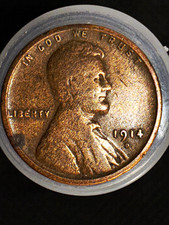 1914-D Lincoln Wheat Cent 1C Key Date Denver Genuine Cleaned Details picture