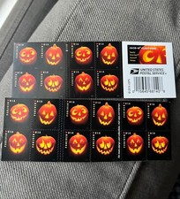 Halloween Postage Jack O Lantern Stamps-Book Of 20 MNH picture