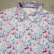 Maelreg Polo Golf Shirt Mens M Performance Paint Splatter Short Sleeve Casual picture