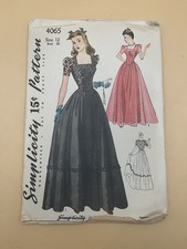 Vintage 1940s Simplicity 4065 Evening Gown Sewing Pattern Size 12 Bust 30 picture