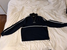 KITH x Columbia Men's 1/4 Zip Mock Neck Pullover Sweatshirt Navy White Logo picture