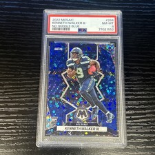 Kenneth Walker III 2022 Panini Mosaic No Huddle Blue SSP Rookie RC PSA 8 INVEST picture