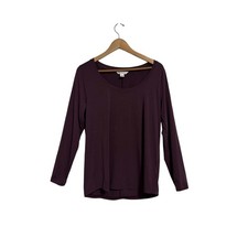 Athleta Stratus II Long Sleeve Top Womens Medium Purple Scoop Neck Casual picture