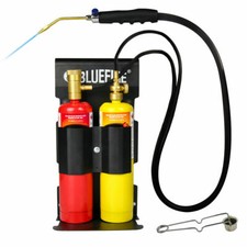 BLUEFIRE Oxygen MAPP Propane Welding Torch Kit MAP Gas Cylinder Rack Flint Light picture