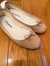 Repetto Cendrillon Ballet Flats Beige Suede Size EU 37 US 6 Made in France picture