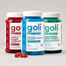 3 Bottles Goli Zero Sugar Best Seller Trio Set Gummies, 60 Counts Per Bottle picture