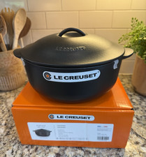 NEW Le Creuset Legumier 4 qt Heritage Round Dutch Oven Cast Iron #24 Matte Black picture