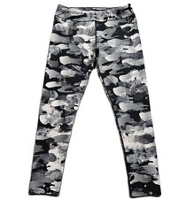 BCG Capri Leggings Big Girls Large 12-14 Black Gray Camo With Dots 26x24 picture