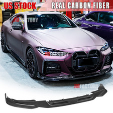Real Carbon Fiber Front Bumper Lip Splitter For BMW G22 G23 M440i M-Sport 21-26 picture