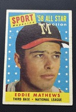 1958 Topps - Sport Magazine '58 All Star Selection Eddie Mathews #480 927 picture