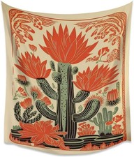 Vintage Mexican Cactus tapestry wall art Colourful Mexican Art Print picture