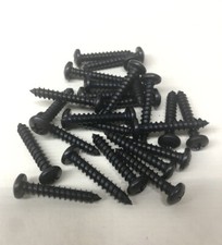 (100) #8 X 1 Pan Round Button Head Tapping Sheet Metal Wood Screw Black Oxide 1” picture