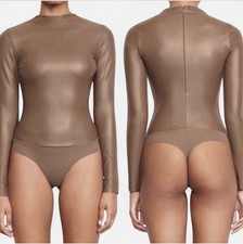 Skims Brown Leather Bodysuit picture