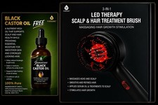 Pursonic 3-in-1 LED Therapy Scalp & Hair Brush Hair Growth, Rechargeable LTB10BK picture
