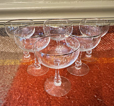 Six Vintage Fostoria Trousseau Crystal Champagne Coupe Sherbet Glasses Platinum picture
