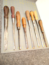 Antique Vintage CHISELS Marked and Unmarked Barn Old Unusual Set Old Handles KY picture