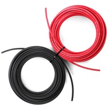 TEMCo 10 AWG Solar PV Wire 100 Ft Black + 100 Ft Red, Bare Copper - Made in USA picture