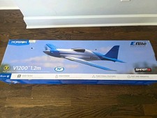 E-Flite V1200 1.2m BNF Basic Electric RC Airplane Foam Blue/White EFL12350 picture