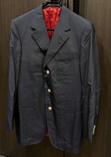Adriano Cifonelli Silk Tailored Jacket Navy Red Lining Size 52 Shoulder 45 cm picture