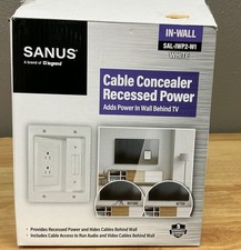Sanus In-Wall Flat Screen TV Power & Cable Management Kit White Open Box picture