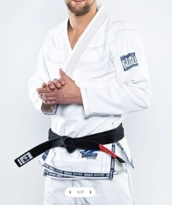Fuji Suparaito Lightweight Mens Brazilian Jiu-Jitsu BJJ Gi - White w Navy - A3H picture