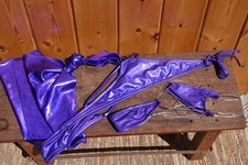 Colleen Kelly Swimwear 3 PC LOT BUNDLE 2 suits, sarong shiny purple imperfect M picture