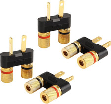 4Pcs Vintage Receiver Speaker Banana Jack Plug Connectors picture