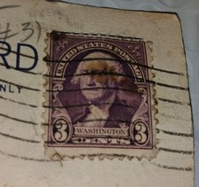 1932 Vintage Rare US 3 Cent George Washington Stamp With Postcard | Purple  picture
