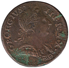 1773 George III Non Regal Halfpenny Crude Strike picture
