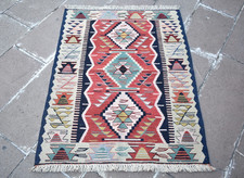 Turkish Rug 36'' x 47'' Anatolian Oushak Rug Flat Woven Natural Colors Wool Rug picture