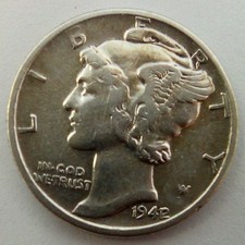 1942/1 Mercury Dime Rare Overdate 10C High Grade 90% Silver US Coin picture