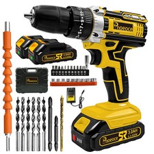 Power Drill Cordless Tool Kit  20V 2 Speed with 2Batteries &Fast Charger for DIY picture