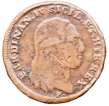 Italian States 6 Tornesi  1801 Kingdom of Naples Ferdinand lV KM# 229 09/26 picture