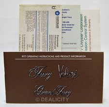 Vtg 1977 Plymouth Volare Road Runner Gran Fury Owners-Operators Manual Set Ⓥ TP picture