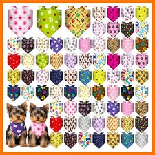 72 Pcs Pet Paw Dog Bandanas Bulk Paw Print Triangle Scarf Summer Cat Bibs Cut... picture
