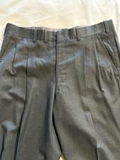 Oxxford Men’s Gray Wool Twill Pleated Dress Pants Straight Leg 34W picture